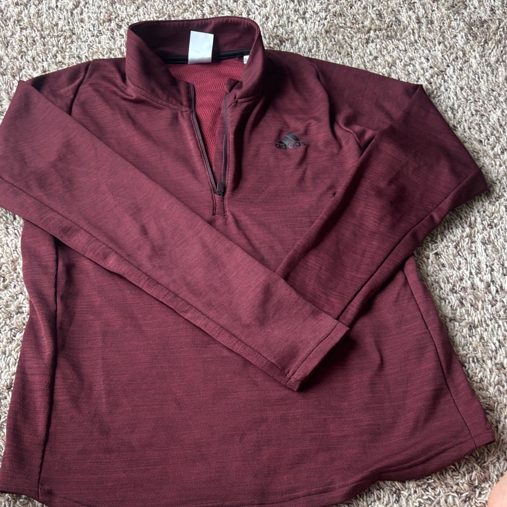 Men’s Adidas pullover, size medium, marled maroon and black